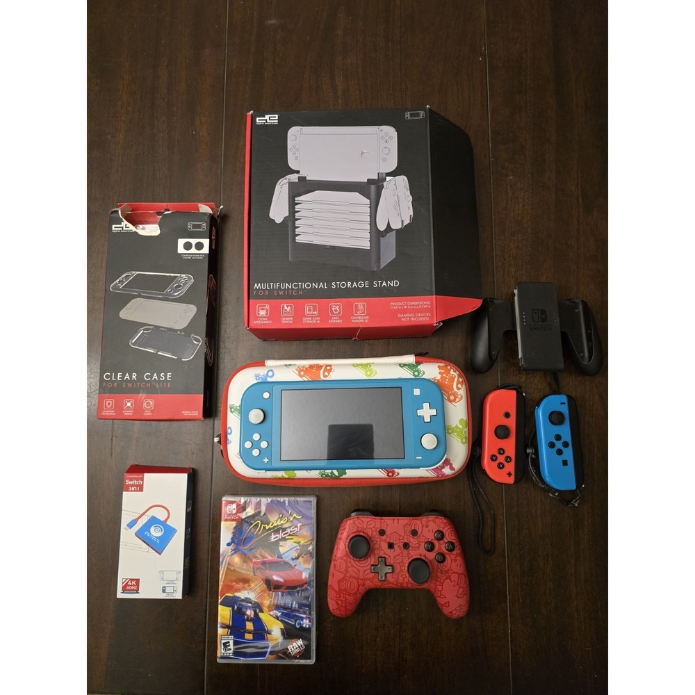 Nintendo Switch Lite Console with Controllers, Game, and Accessories